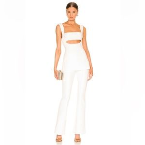 Misha Costanza Bonded Crepe Jumpsuit - Ivory - Size M
